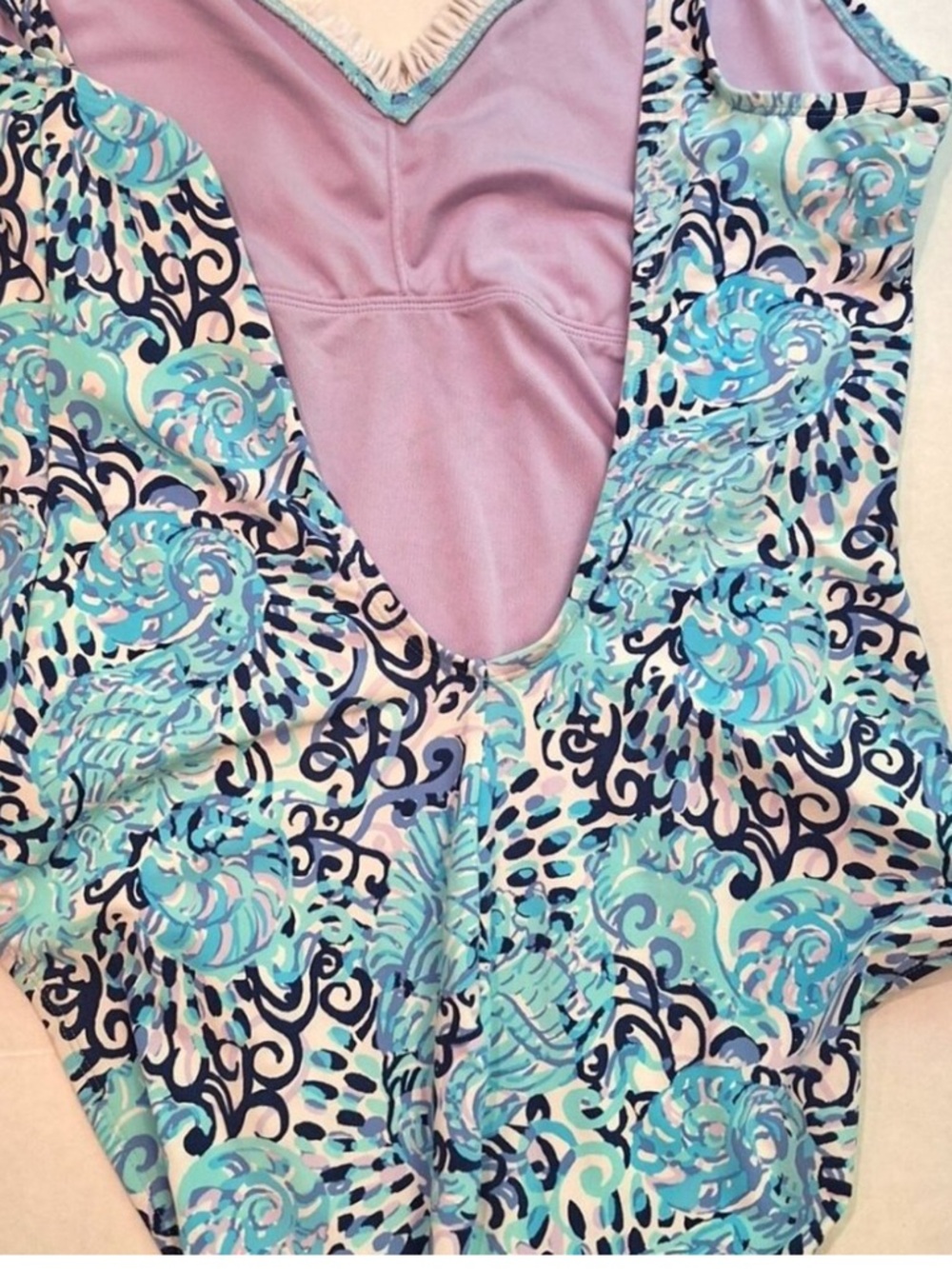 Lilly Pulitzer Araza One Piece Aqua Spritz Size 4 - Picture 5 of 7